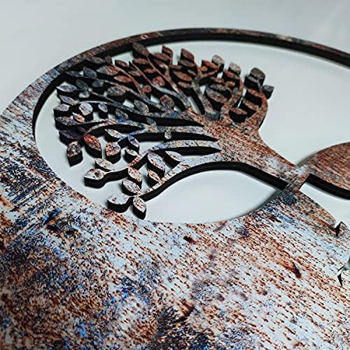 Venovez Yin Yang Wall Decor Wood-Metal Sculpture