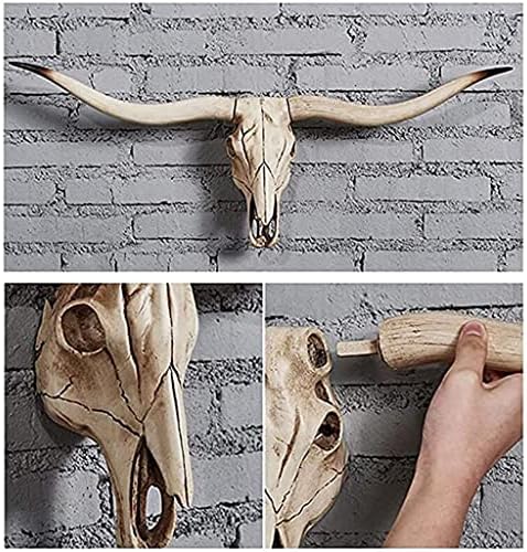 Long Horn Cow Skull Wall Hanging Faux Decor