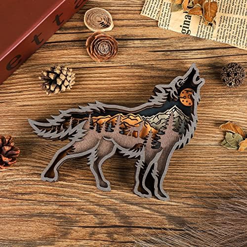 Laozai Wooden Forest Animals Wolf Wall Decor