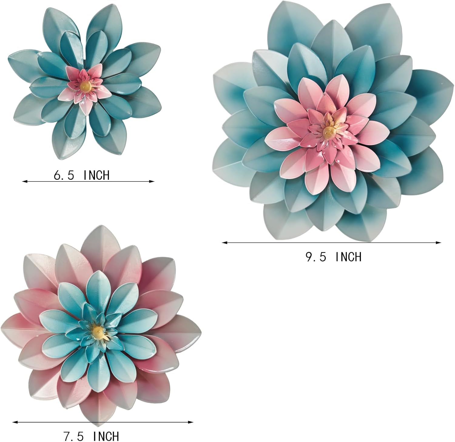 FTIJKLYE Metal Flower Wall Art Vintage Style Decor