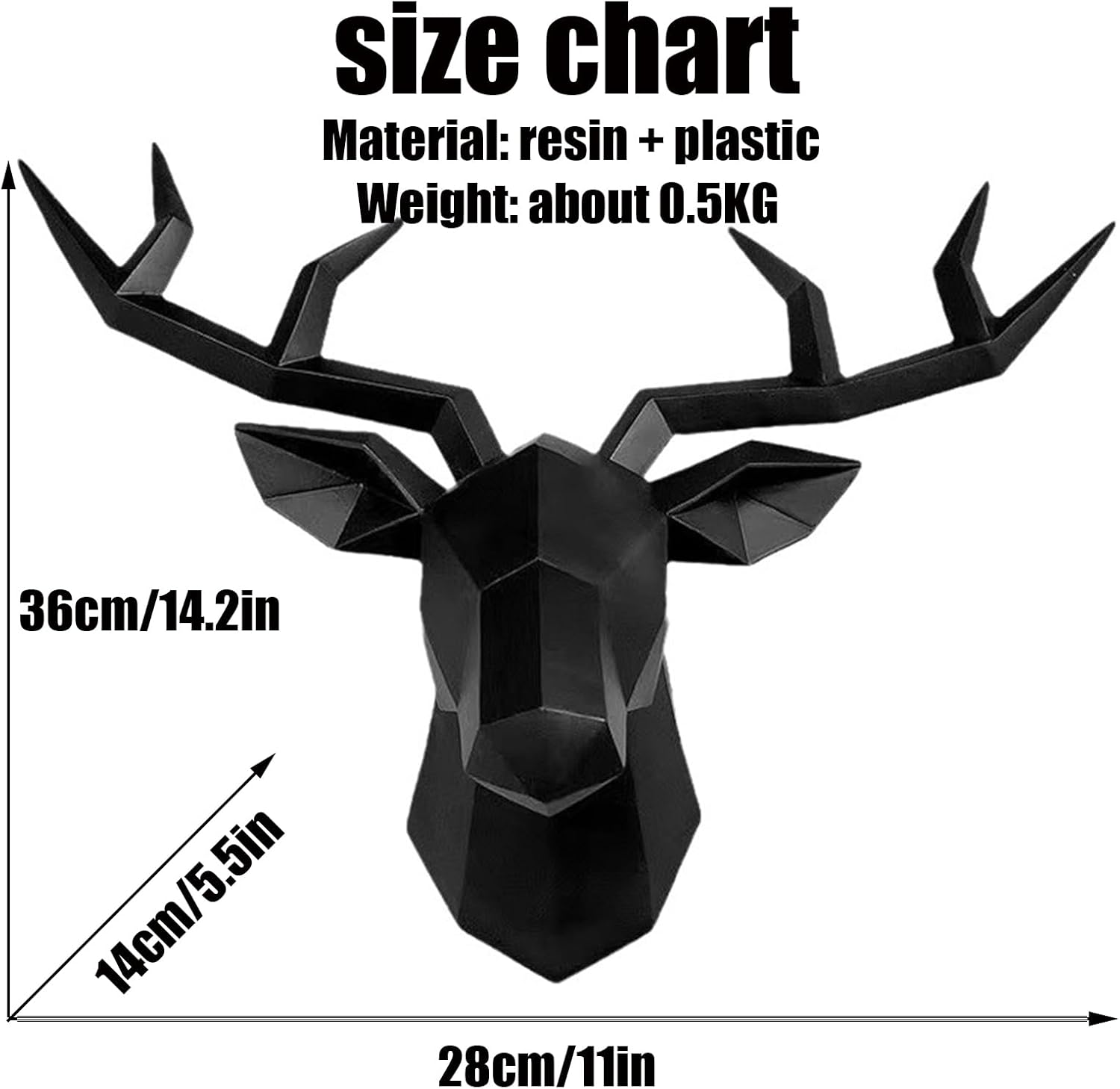 Resin Deer Wall Decor Deer Head Statue for Living Room