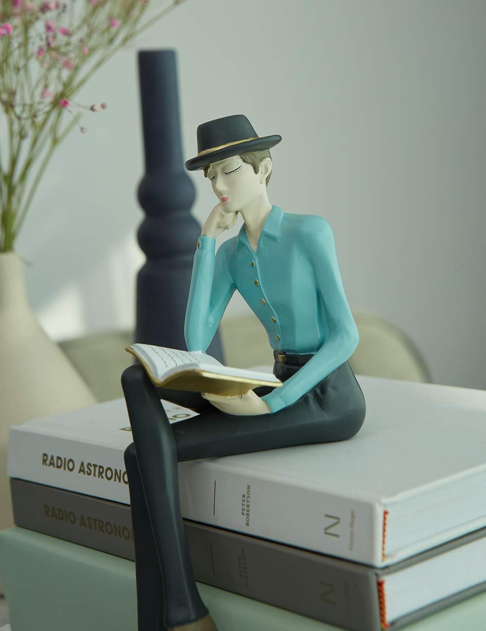 HAUCOZE Man Figurine Statue Home Decor Modern Art Polyresin 94 Inch