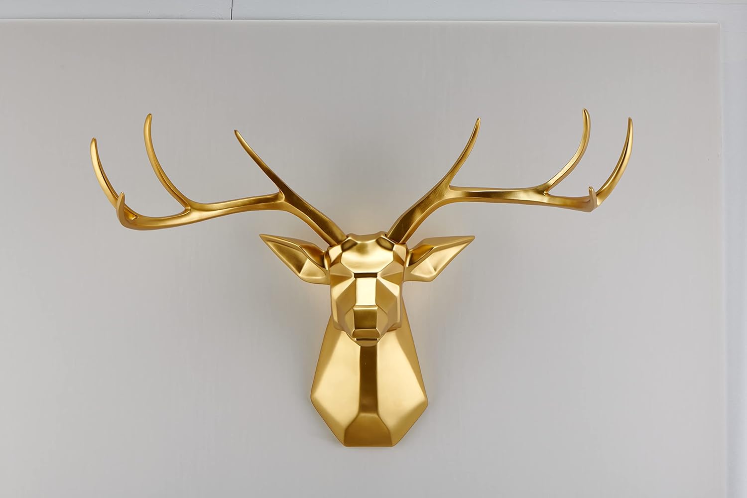 Faux Taxidermy Deer Head Wall Sculpture - 8 Point Buck Geometry Art Decor