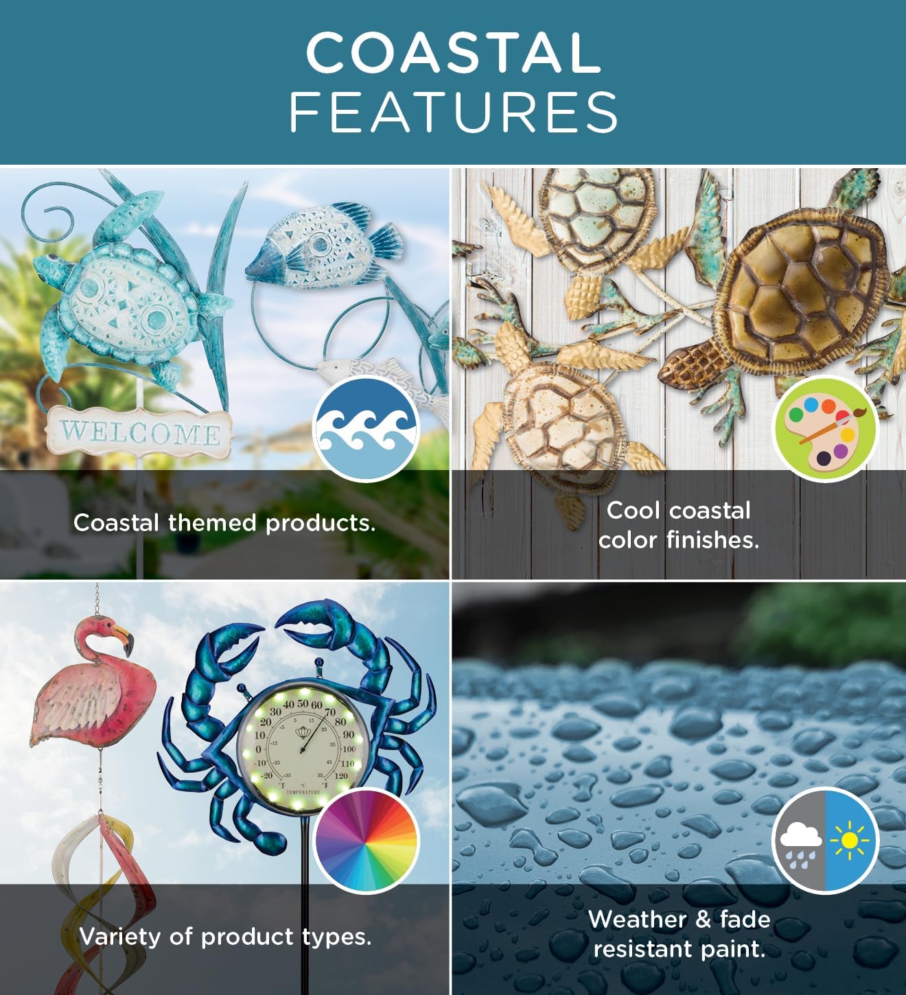 Regal Art Gift Sea Turtle Wall Decor 95 Inch Handcrafted Metal Ocean Art