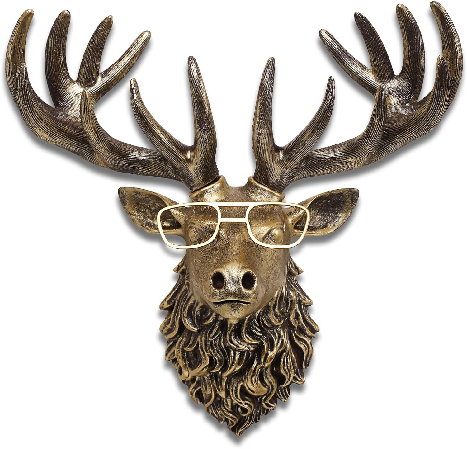 JJALIGHTS Vintage Deer Wall Sculpture Resin Decoration