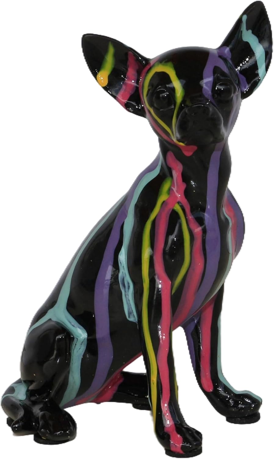 Fluid Chihuahua Statue Creative Colorful Puppy Home Decor
