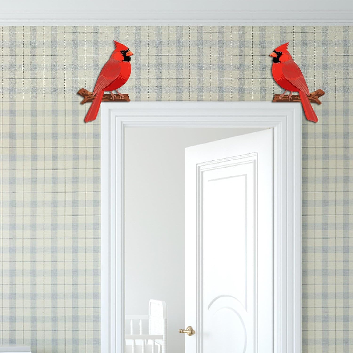 COLOR VALLEY ART Cardinal Door Topper Wall Decor 2Pcs