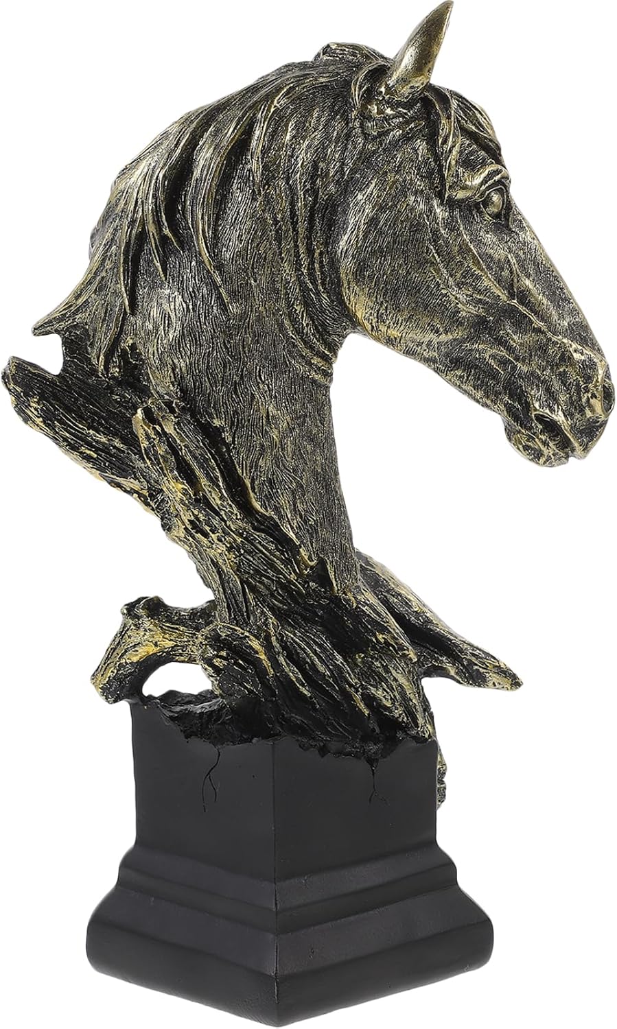 LUOZZY Retro Horse Head Figurine Realistic Statue for Home Office Decor