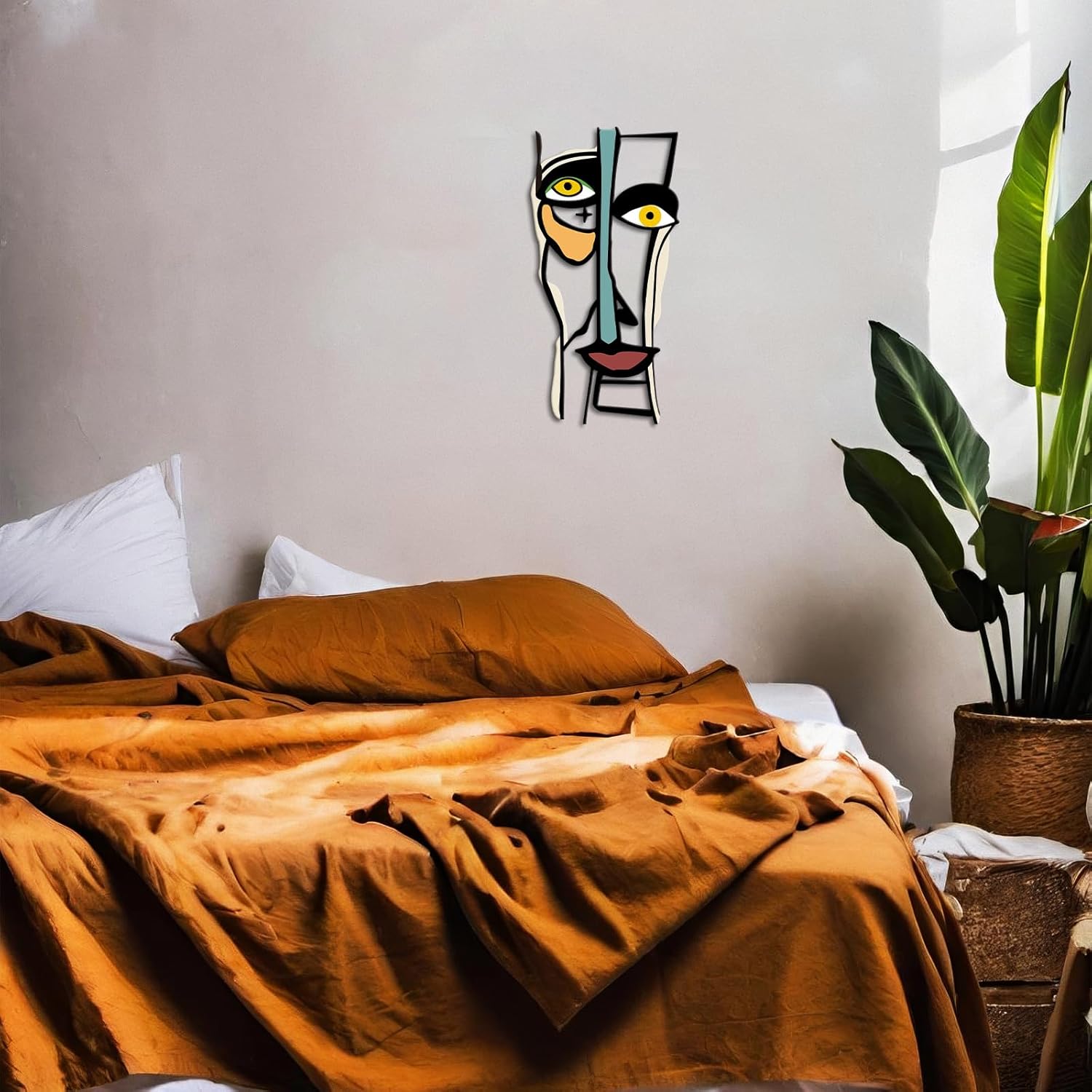 Kas Home Abstract Metal Wall Art Decor Modern Living Room Accent 8L x 16W