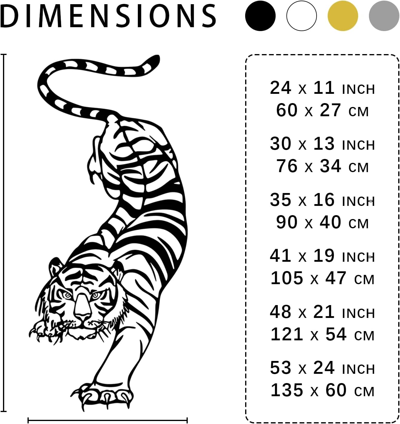 Tiger Metal Wall Art Decor Durable Wildlife Sculpture for Home