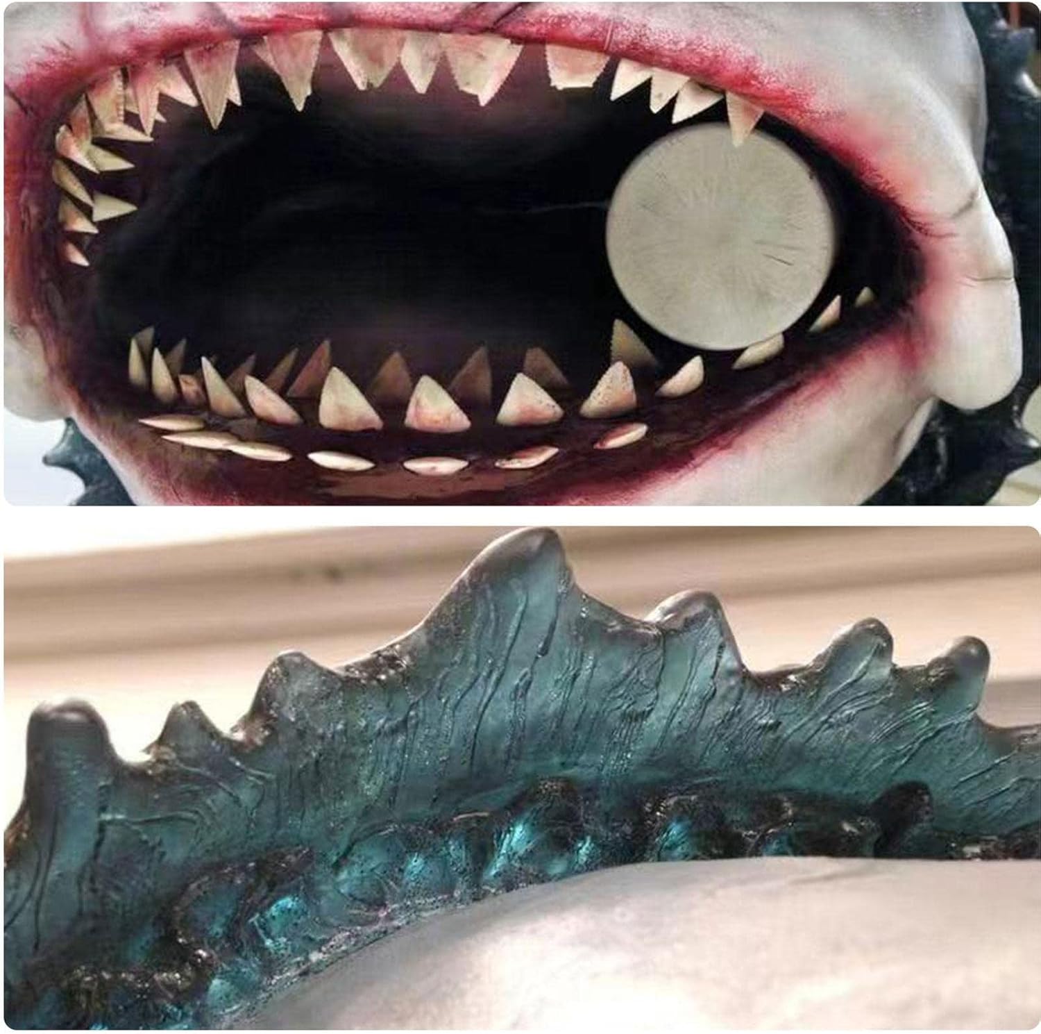 WOBBLO Shark Head Wall Sculpture 3D Resin Decor Cute Realistic Wall Mount