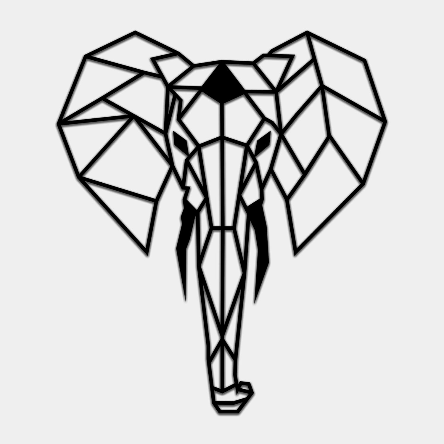 BONPERLA Geometric Elephant Wall Art Modern Decor Black 6 Sizes