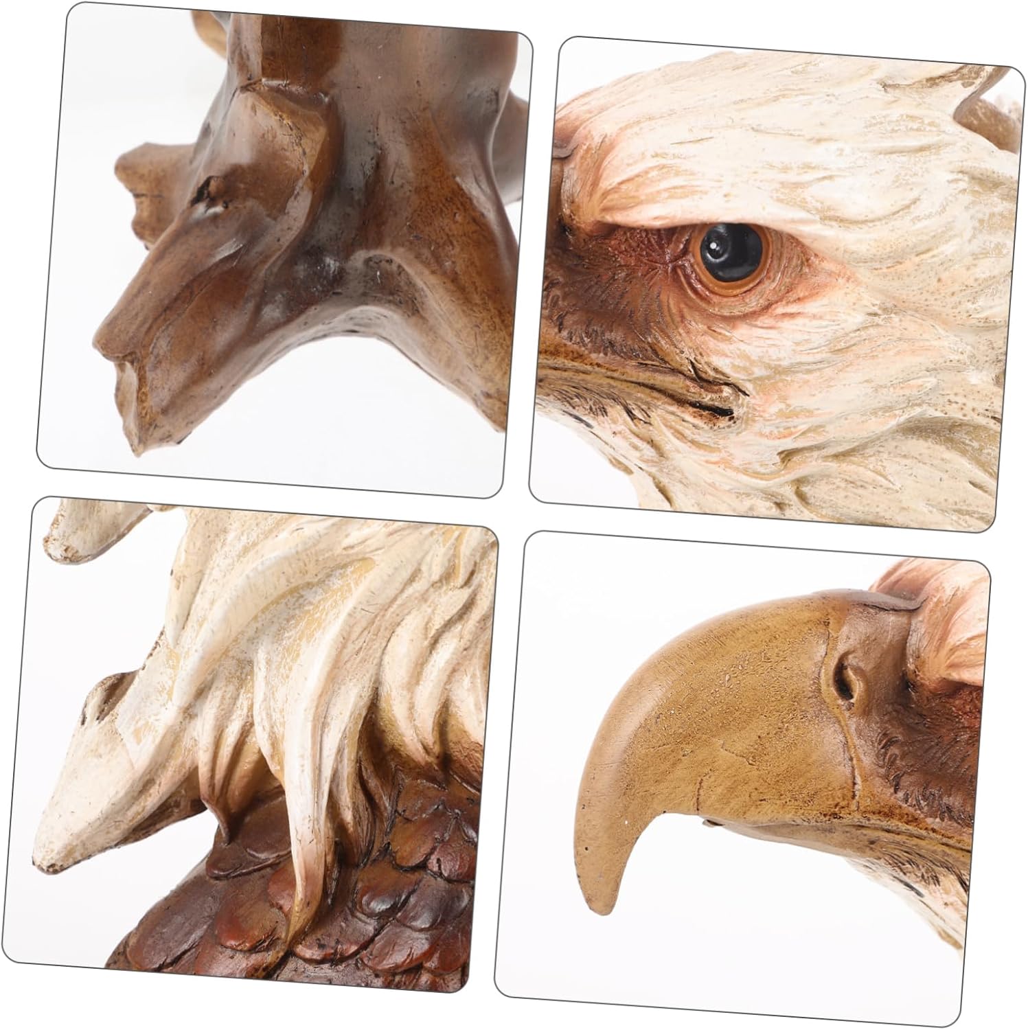 Vintage Eagle Head Sculpture Realistic Eagle Figurine for Office Desk Decor