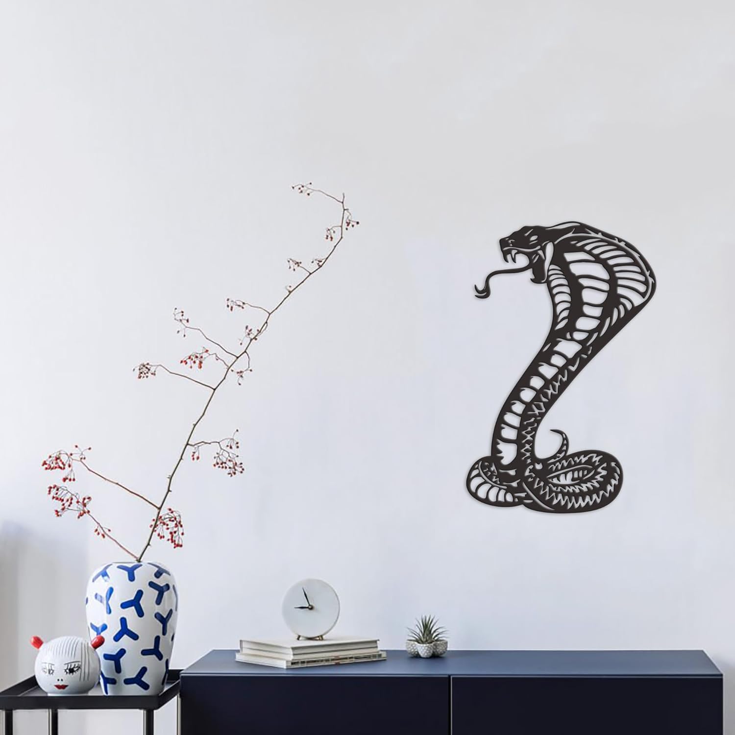Cobra Wall Art - Durable Metal Snake Decor for Living Room and Office