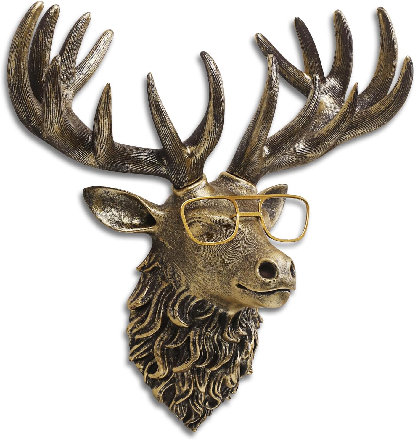 JJALIGHTS Vintage Deer Wall Sculpture Resin Decoration
