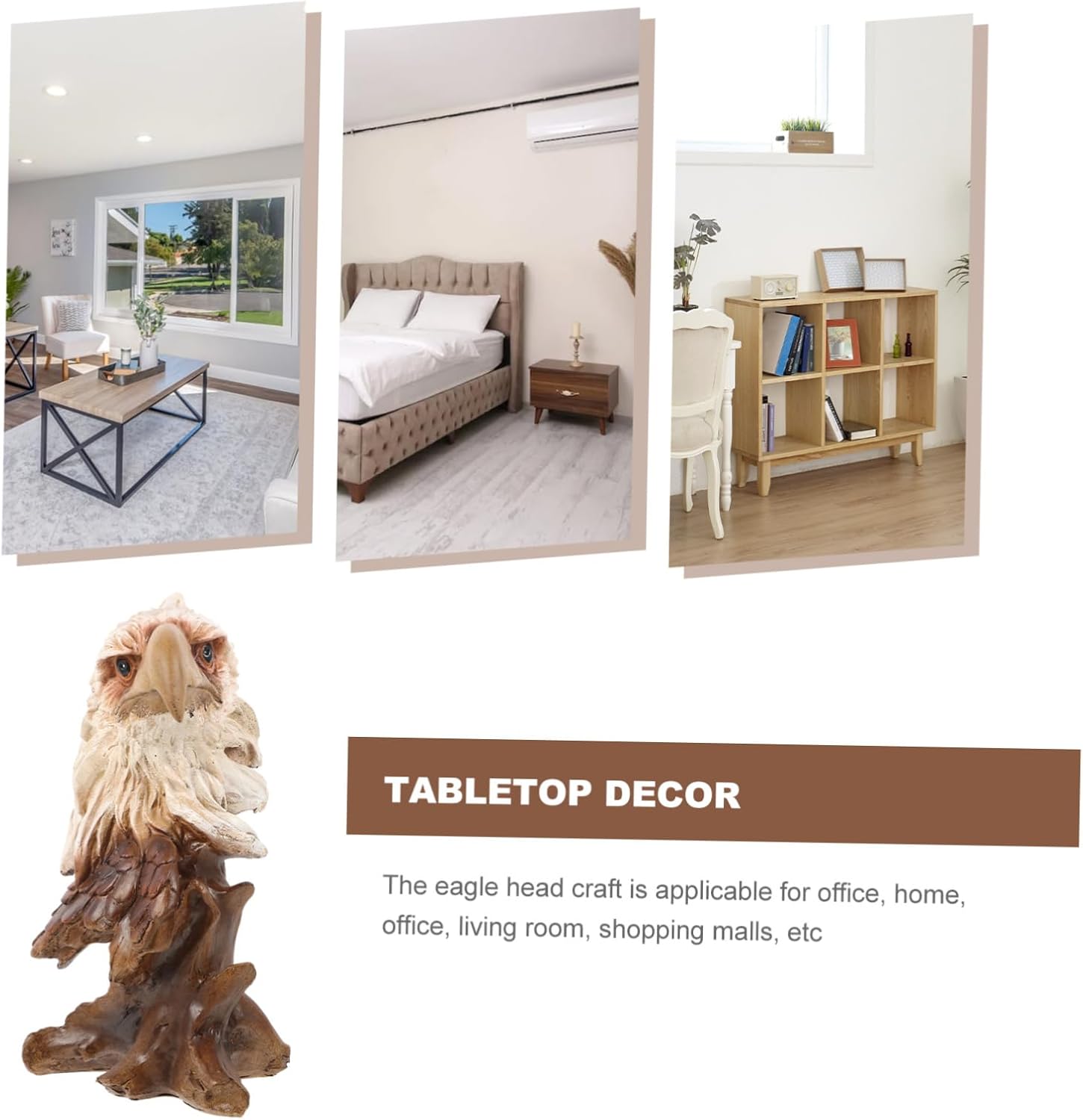 ULDIGI Animal Head Resin Eagle Statue for Home Office Decor