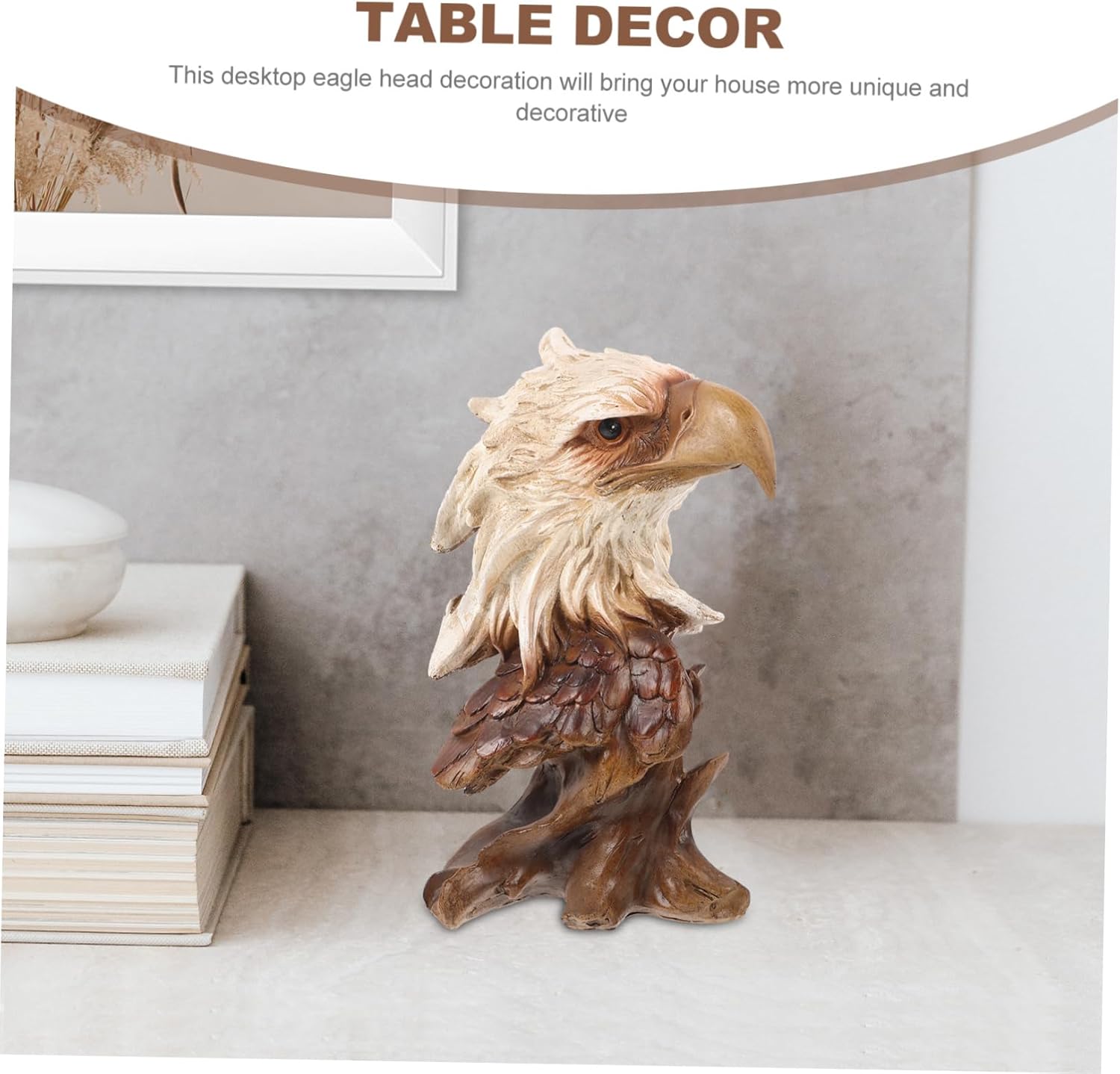 ULDIGI Animal Head Resin Eagle Statue for Home Office Decor