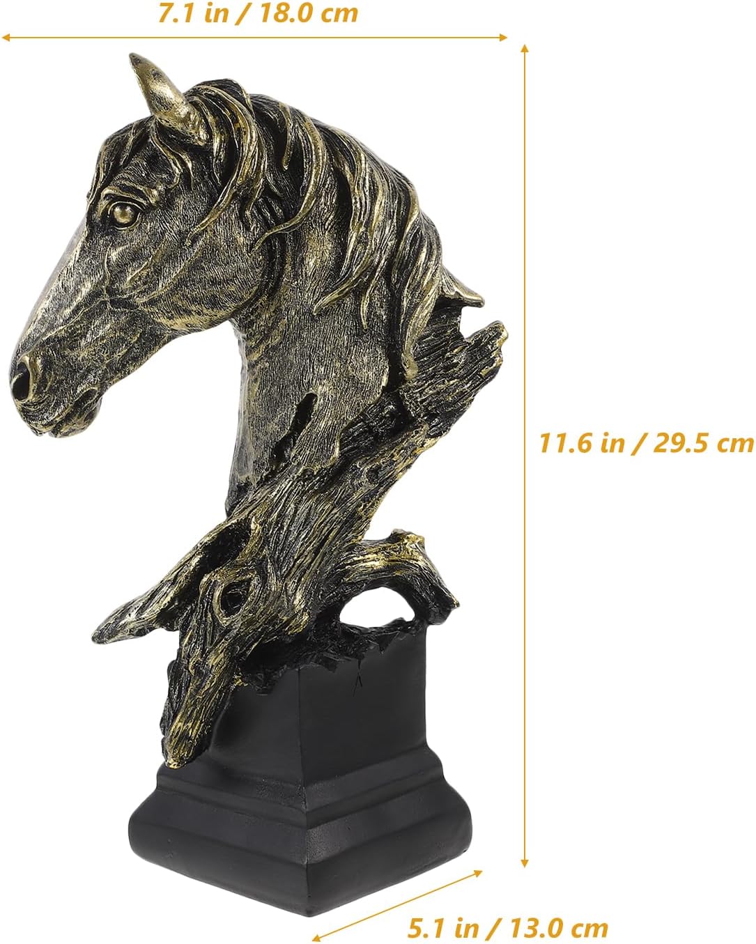 LUOZZY Retro Horse Head Figurine Realistic Statue for Home Office Decor