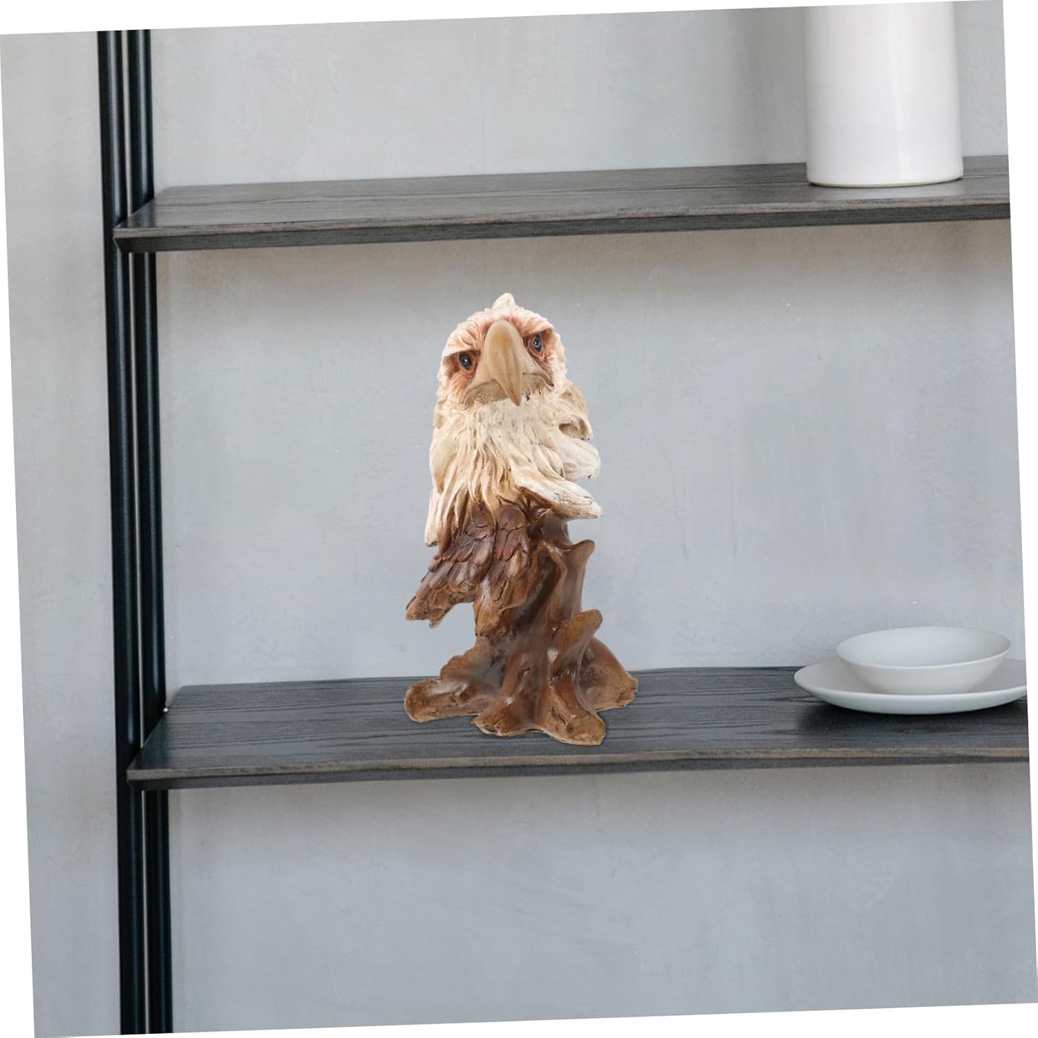 Vintage Eagle Head Sculpture Realistic Eagle Figurine for Office Desk Decor
