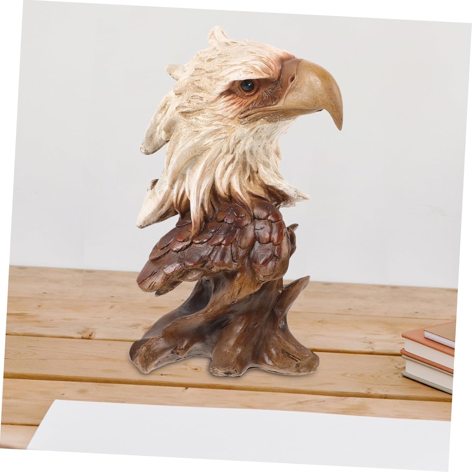 Lifelike Eagle Head Figurine Realistic Resin Sculpture for Home Office Decor