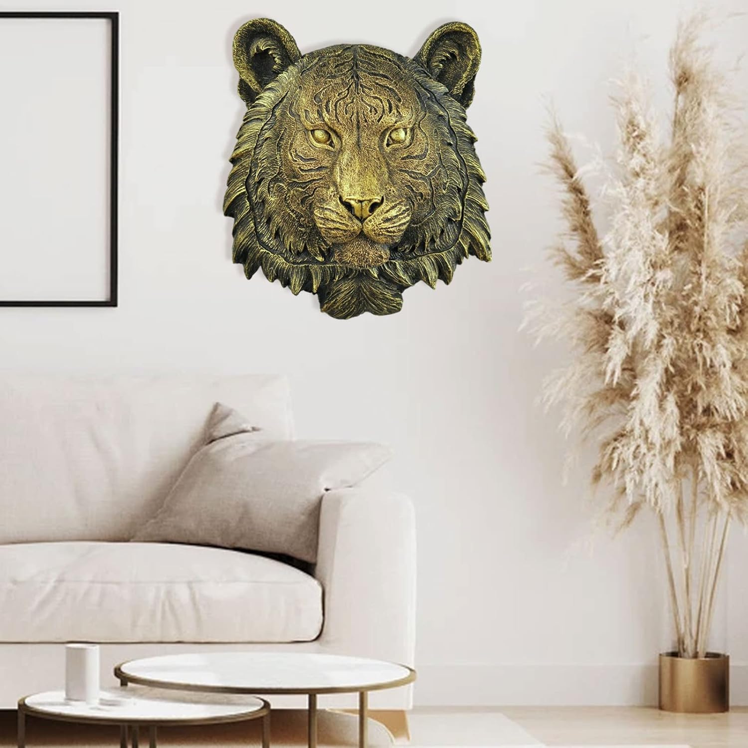 Resin Tiger Wall Sculpture Exquisite Animal Head Decor for Home