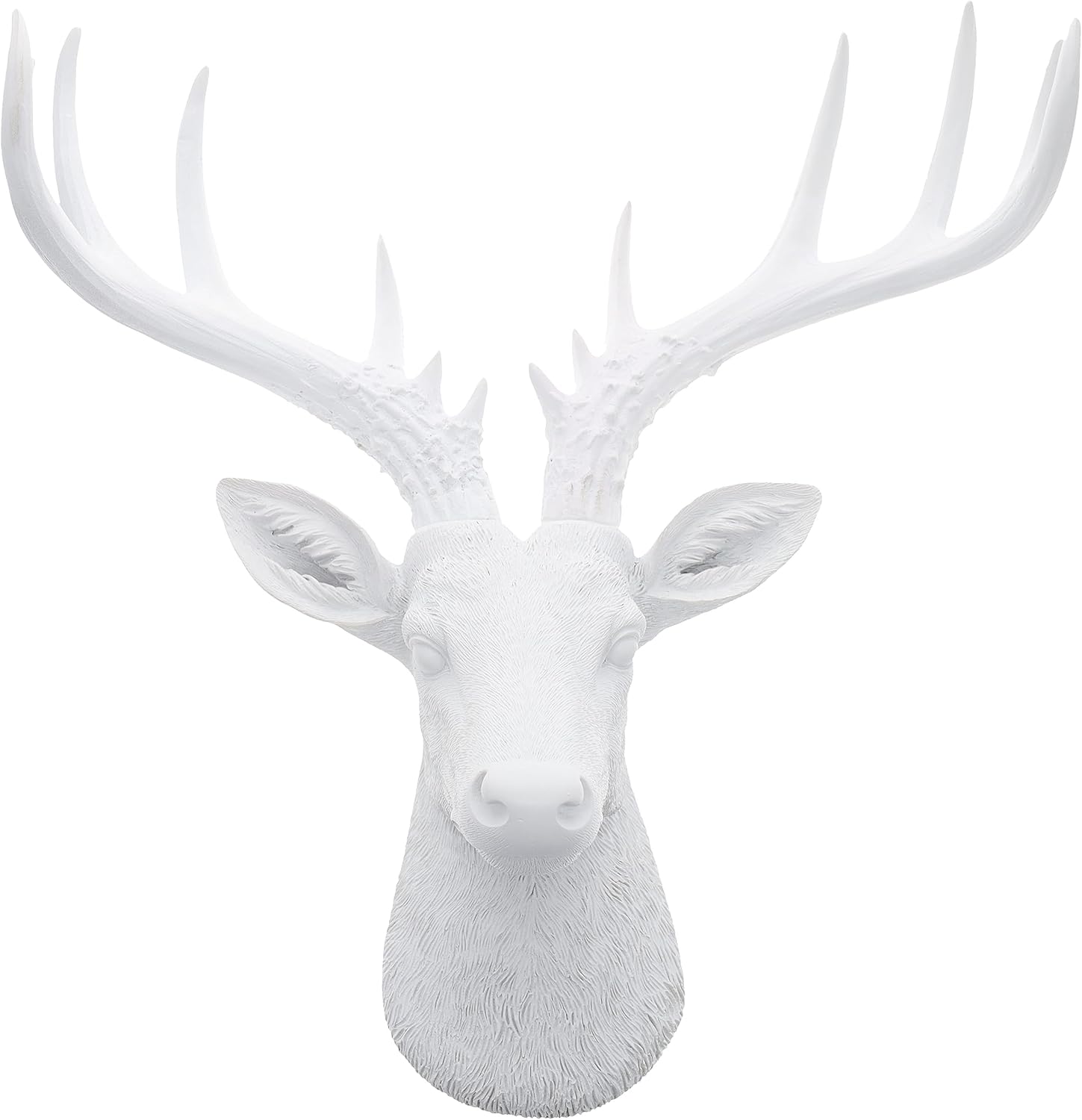 Top Brass 12 12 Inch Faux White Deer Head Wall Decor