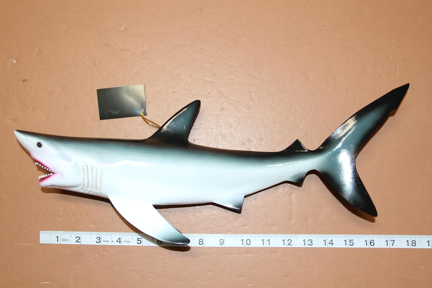 2 - Decorative 3D Great White Shark Wall Decor Black and Grey