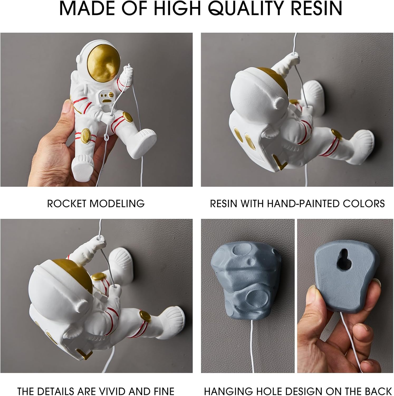 3Pcs Astronaut Wall Sculptures 3D Space Decor for Kids Room