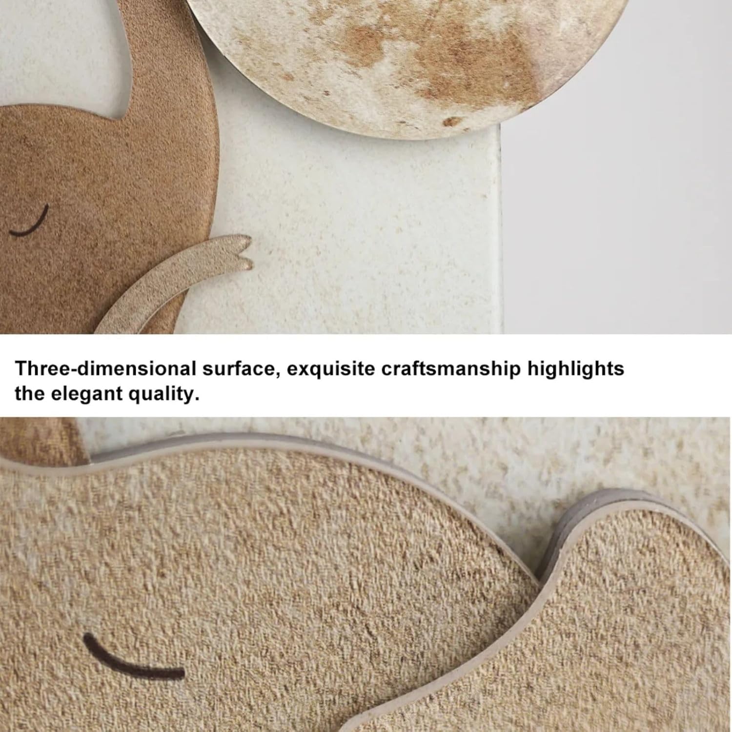 Homary 315 Inch LED 3D Acrylic Wall Sculpture Elephant Moon Art Decor