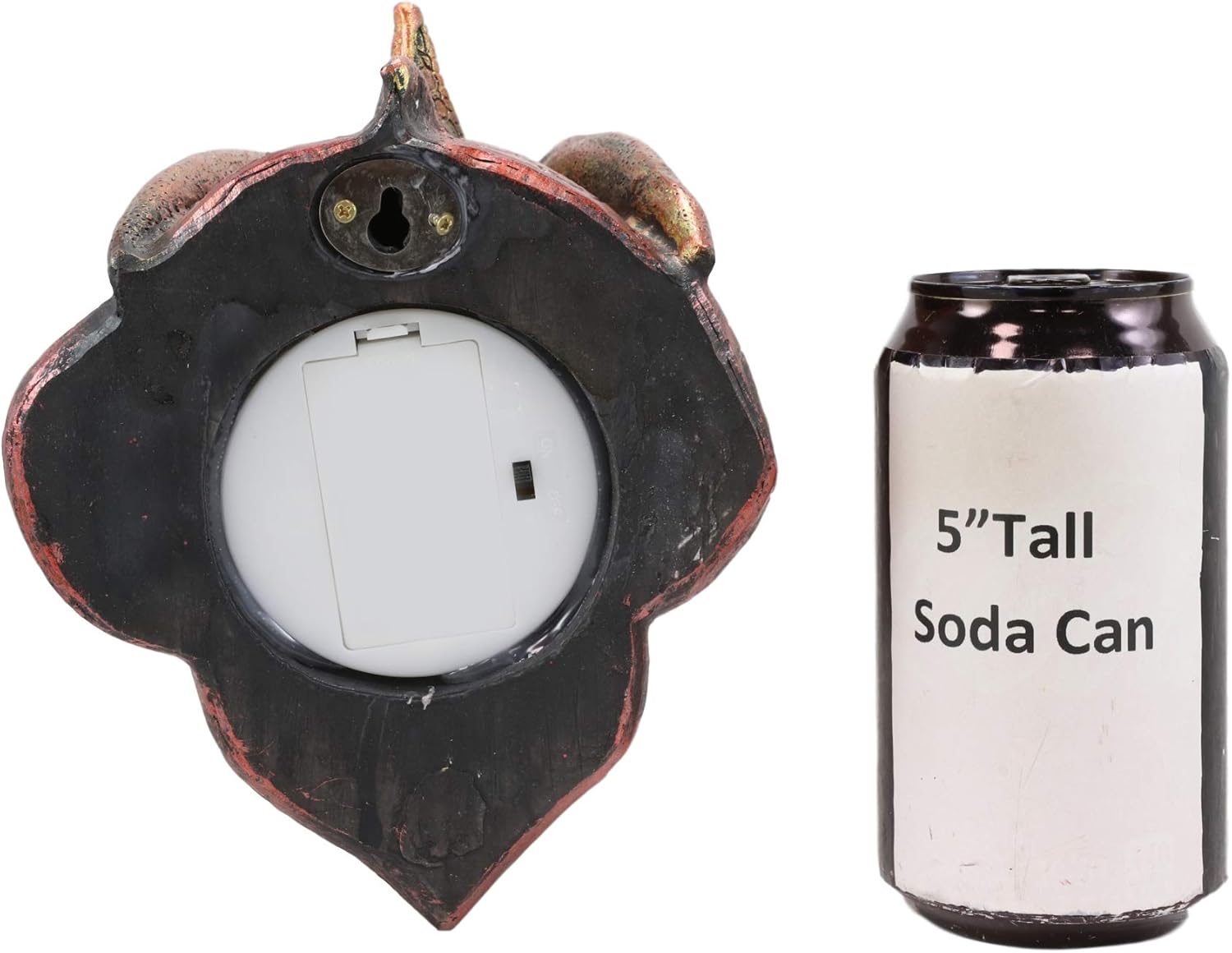 Fantasy Volcanic Fire Red Spiked Dragon Head Wall Decor With Color Changing LED Eyes