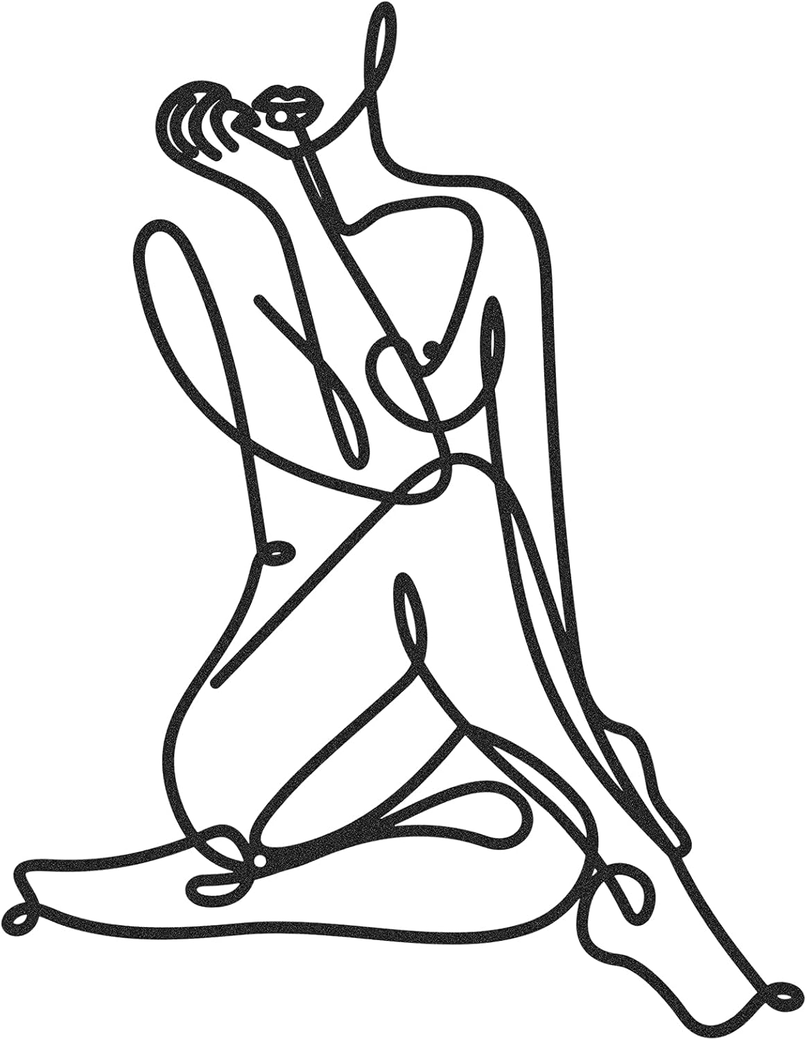 LEIFIDE Metal Wall Art - Abstract Female Wire Decor 138 x 118 Inch Black