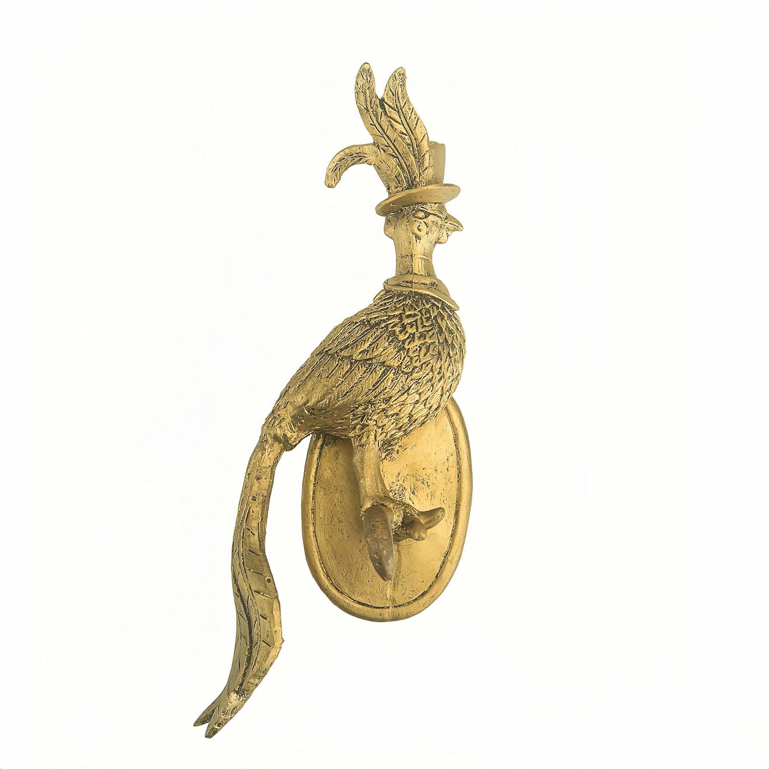 Vintage Bronzed Bird Wall Sculpture Decor