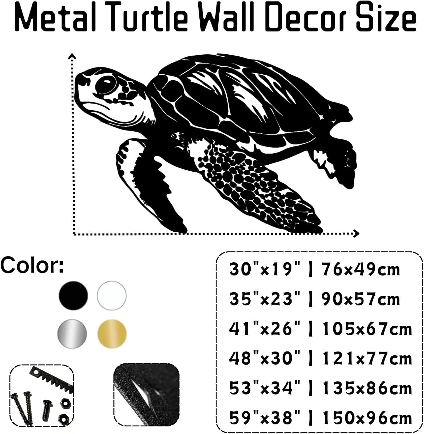 Metal Sea Turtle Wall Art Decor Modern Ocean Sculpture for Home