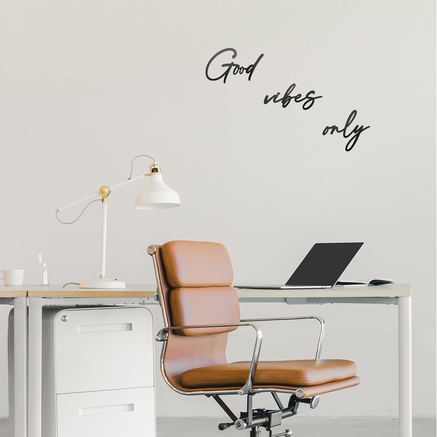 Good Vibes Only Sign Black Metal Wall Art - Minimalist Decor for Home and Office