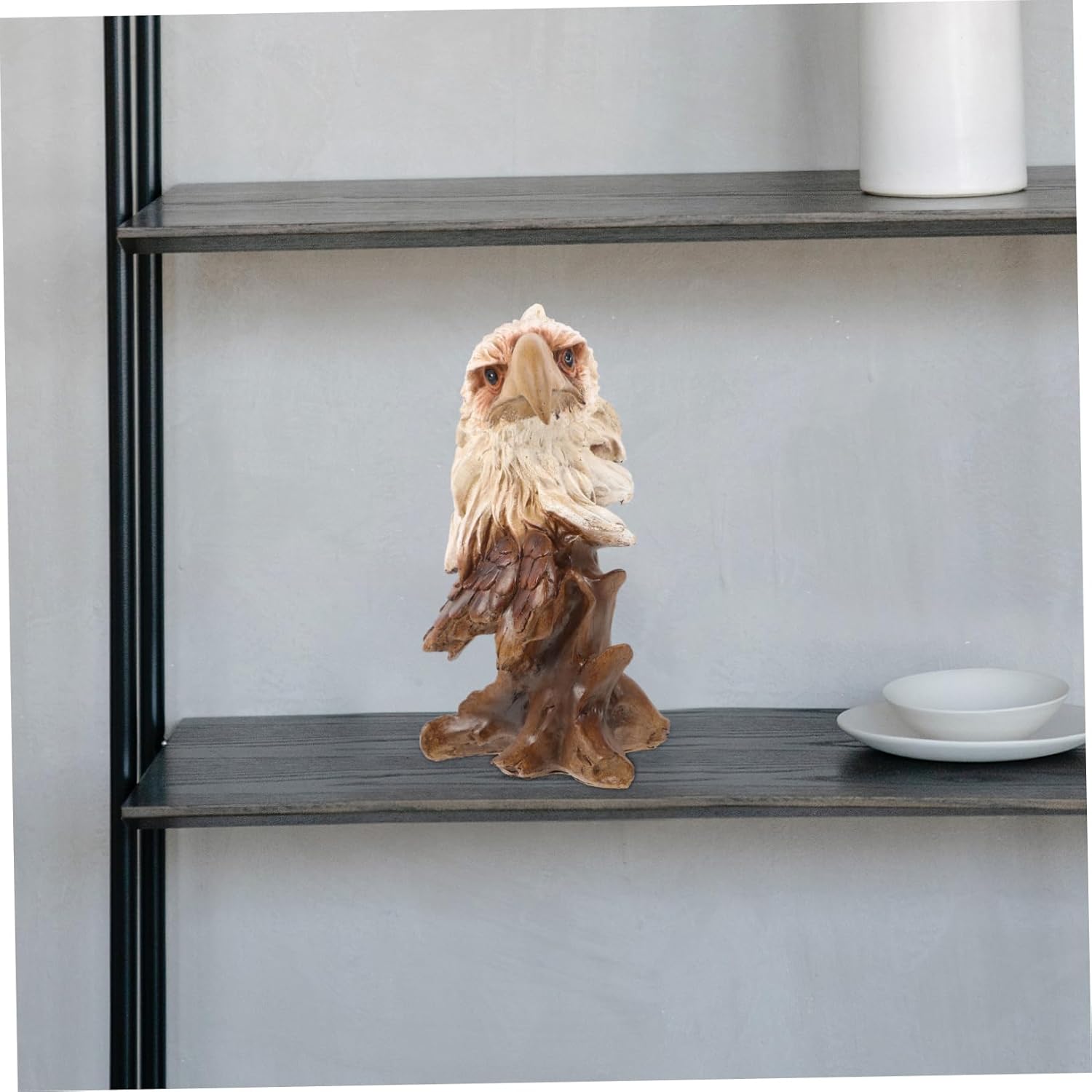 Lifelike Eagle Head Figurine Realistic Resin Sculpture for Home Office Decor