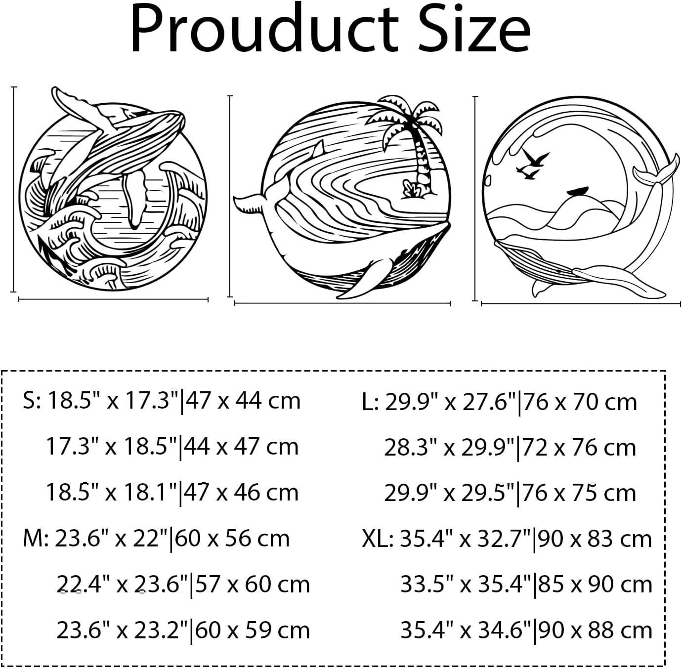 3 Pieces Whale Metal Wall Art Set - Silver Modern Decor Wall Sculptures