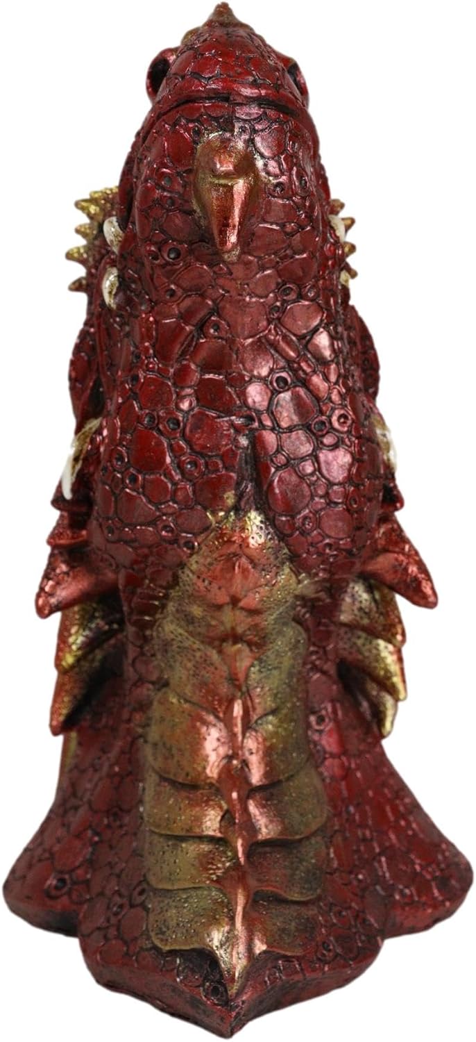 Fantasy Volcanic Fire Red Spiked Dragon Head Wall Decor With Color Changing LED Eyes