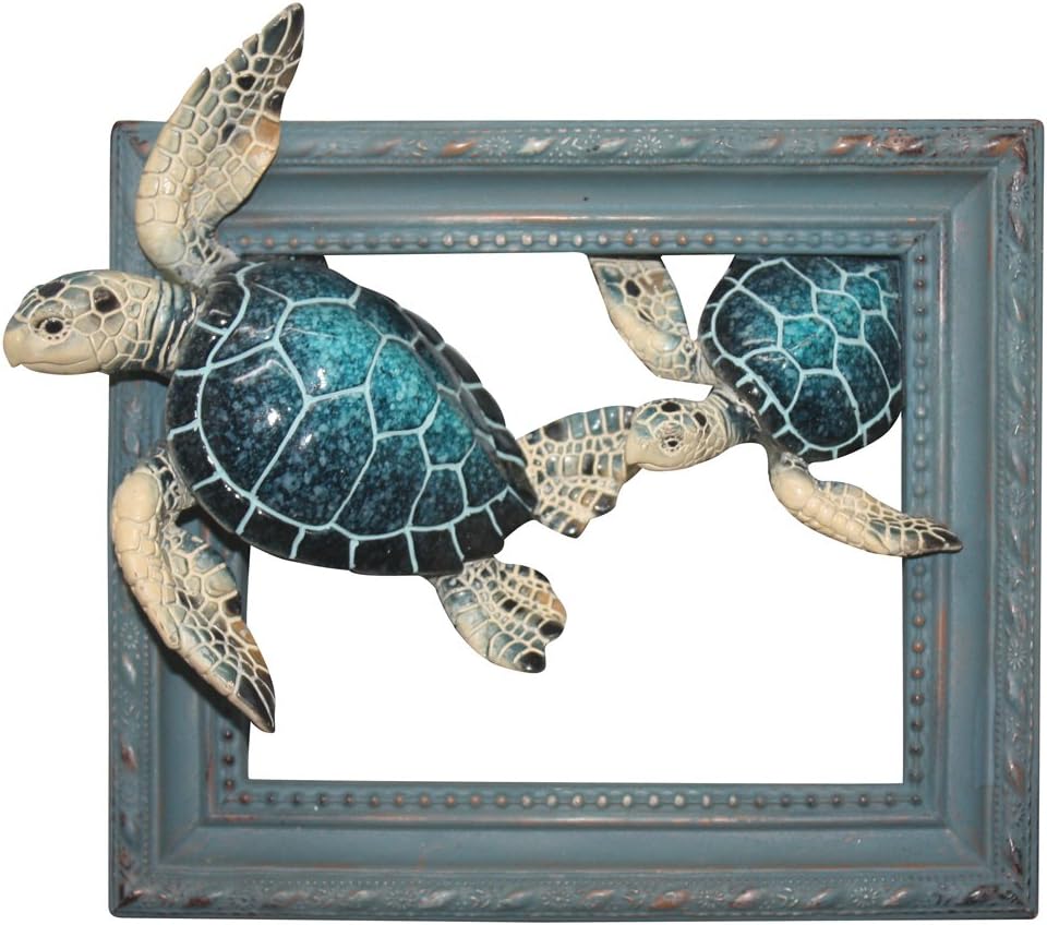 Comfy Hour Ocean Voyage 7 Inch Sea Turtle Wall Decor Frame