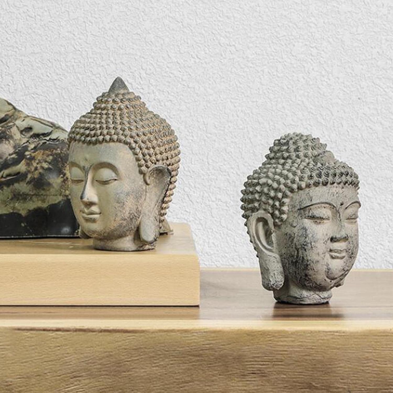 Buddha Head Statue Decorative Feng Shui Sculpture for Home and Office