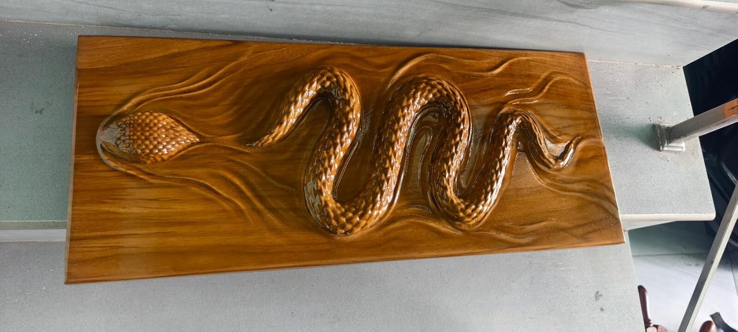 THOR INSTRUMENTS 3D CNC Router Wood Carving File Swimming Snake Design Wall Decoration Pattern
