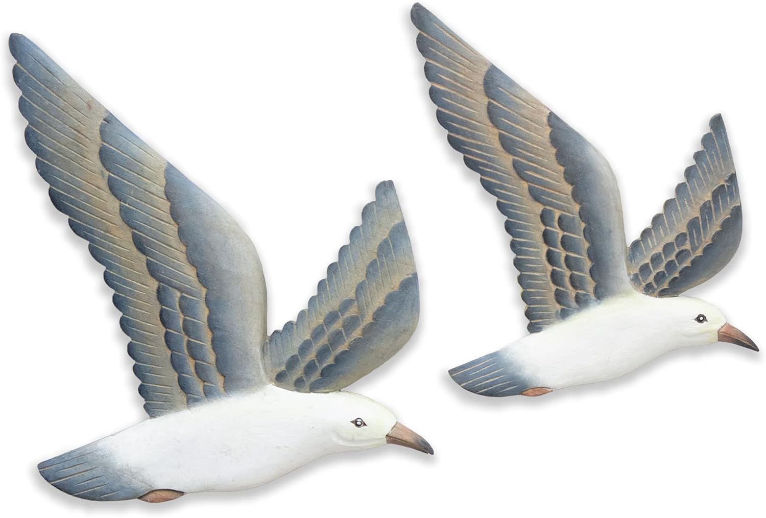 TI Design Hand-carved Wood Seagull Wall Decor Set of 2
