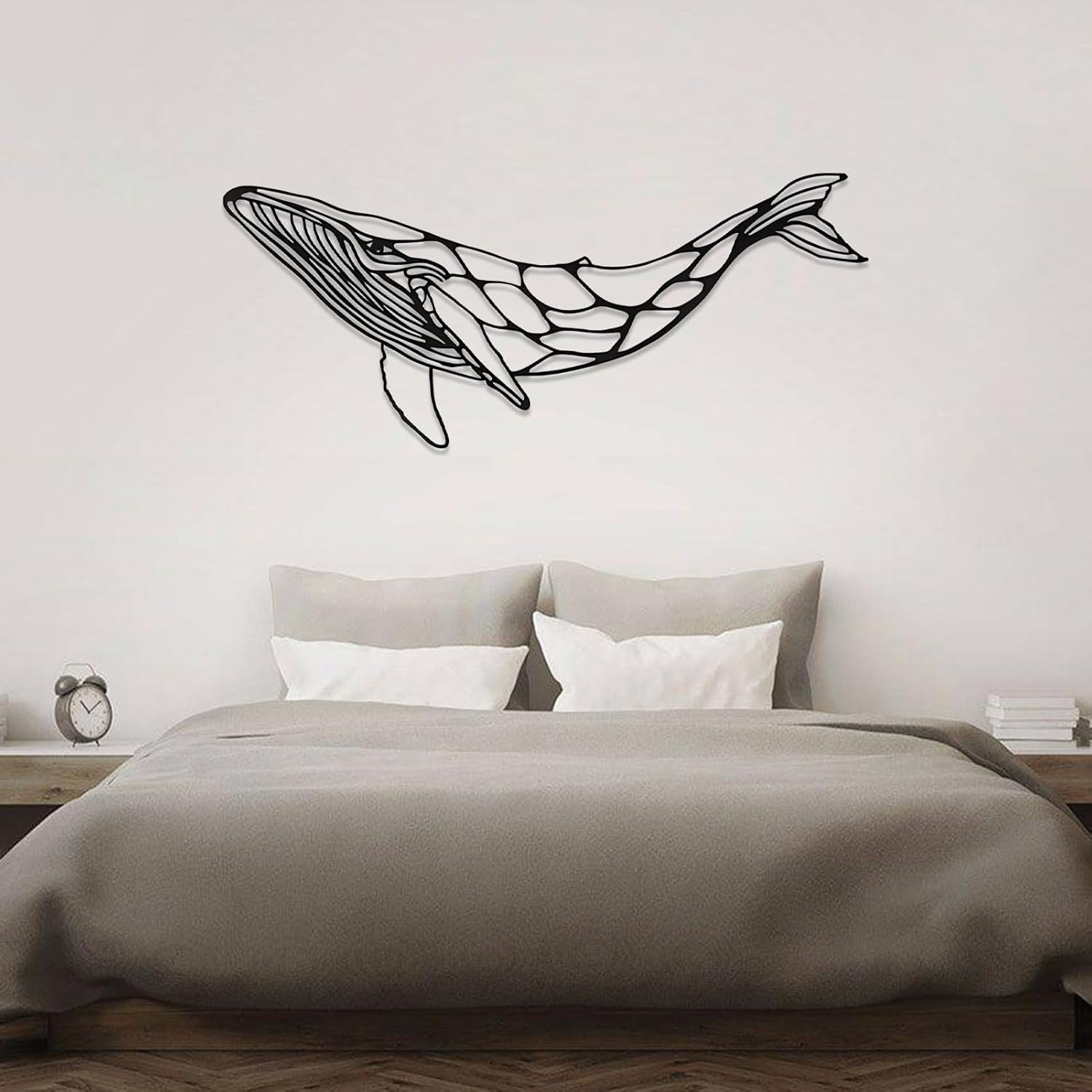 Whale Metal Wall Decor Blue Whale Art 41x18 Inch Wall Sculpture