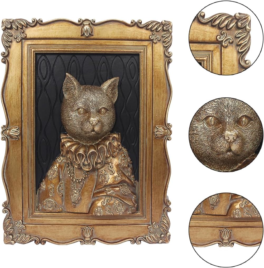 Esvinte Vintage Cat Wall Sculpture Decor