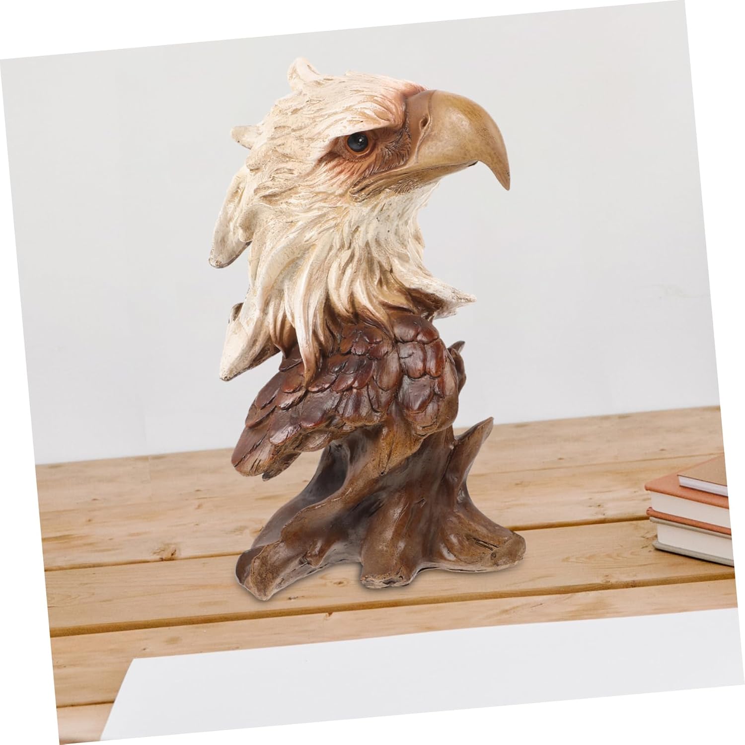 Vintage Eagle Head Sculpture Realistic Eagle Figurine for Office Desk Decor