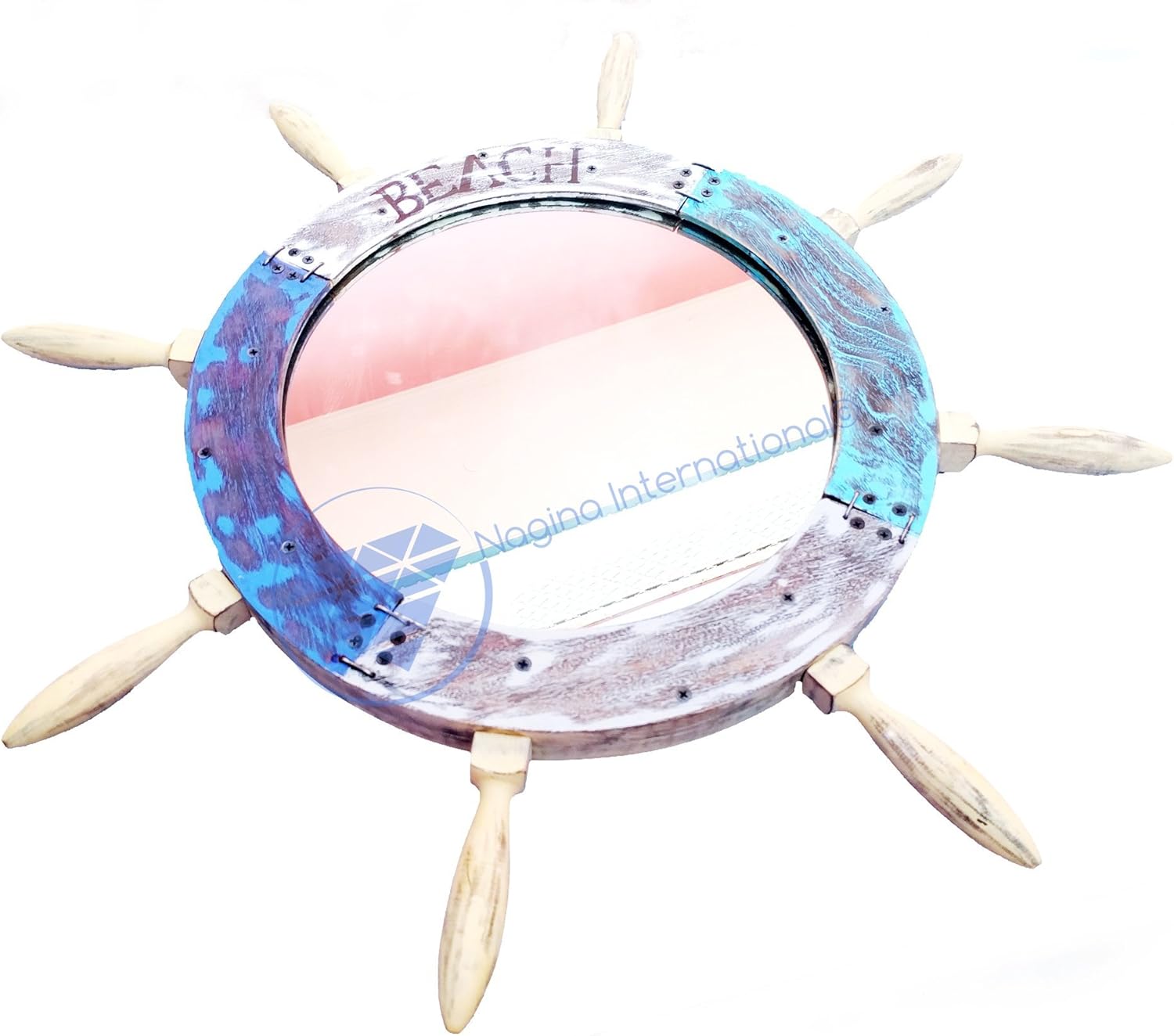 Nagina International Vintage Ship Wheel Wall Sculpture - 30 Inch