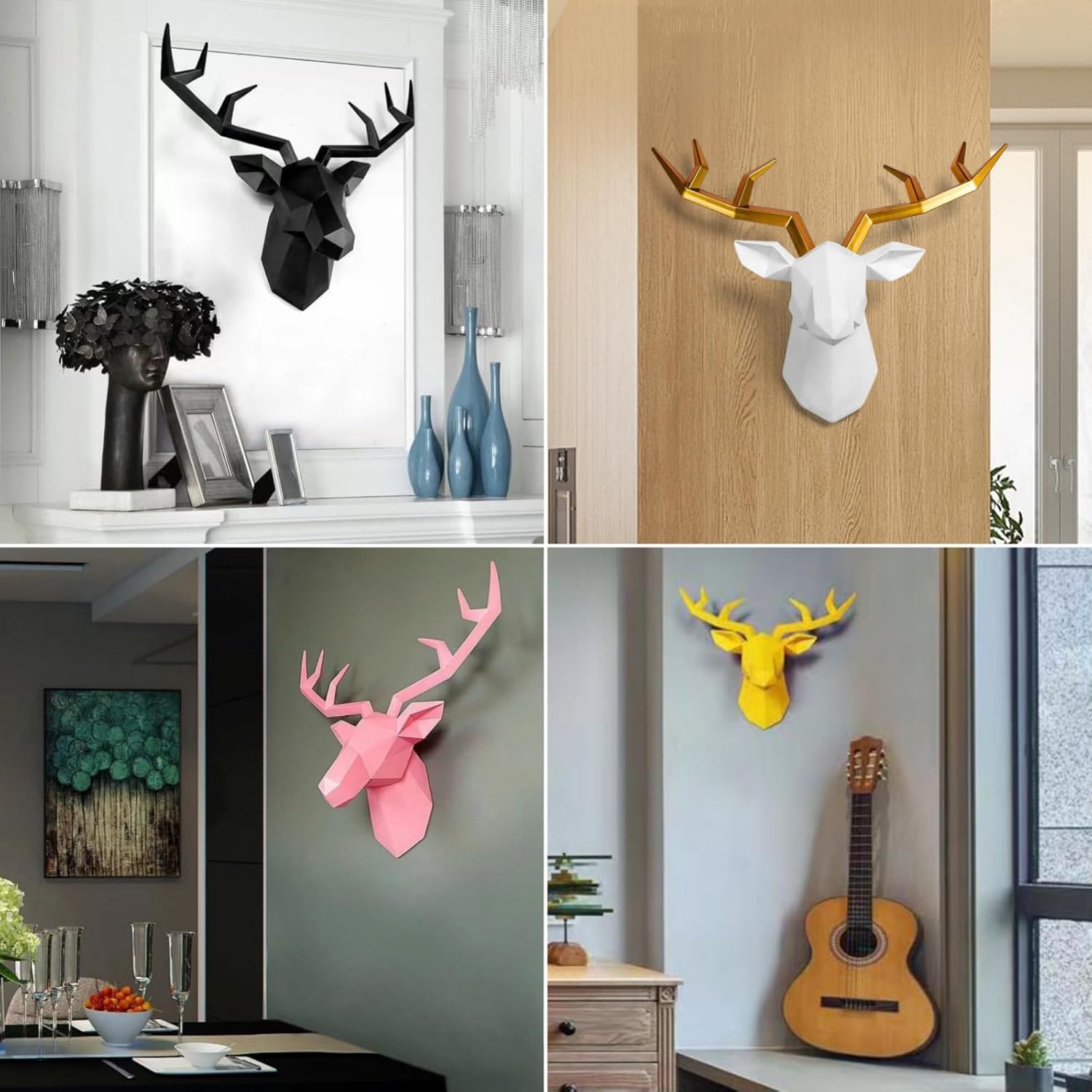 Resin Deer Wall Decor Deer Head Statue for Living Room