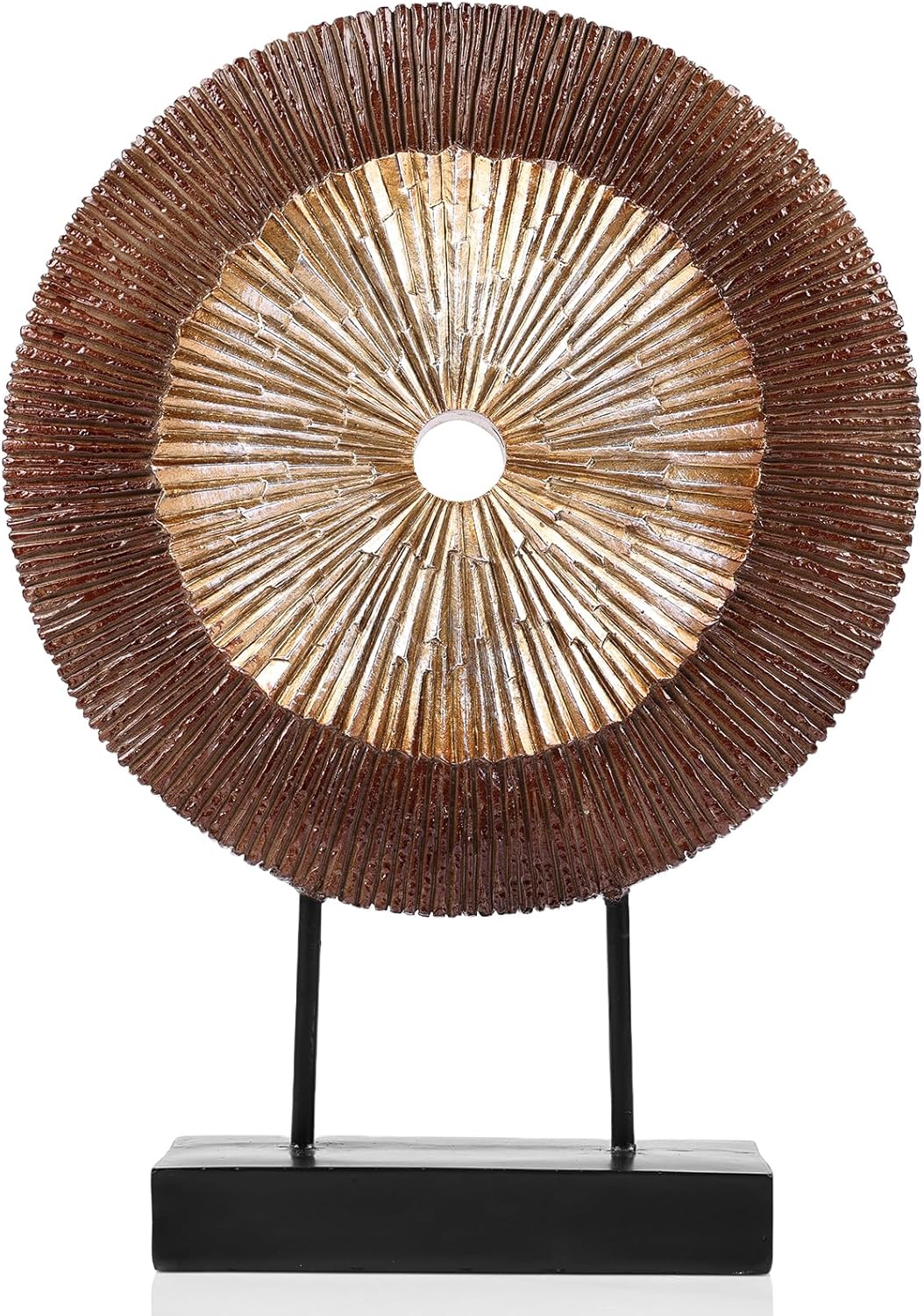 DOVDOV Wood Color Round Irregular Statue Unique Home Decor