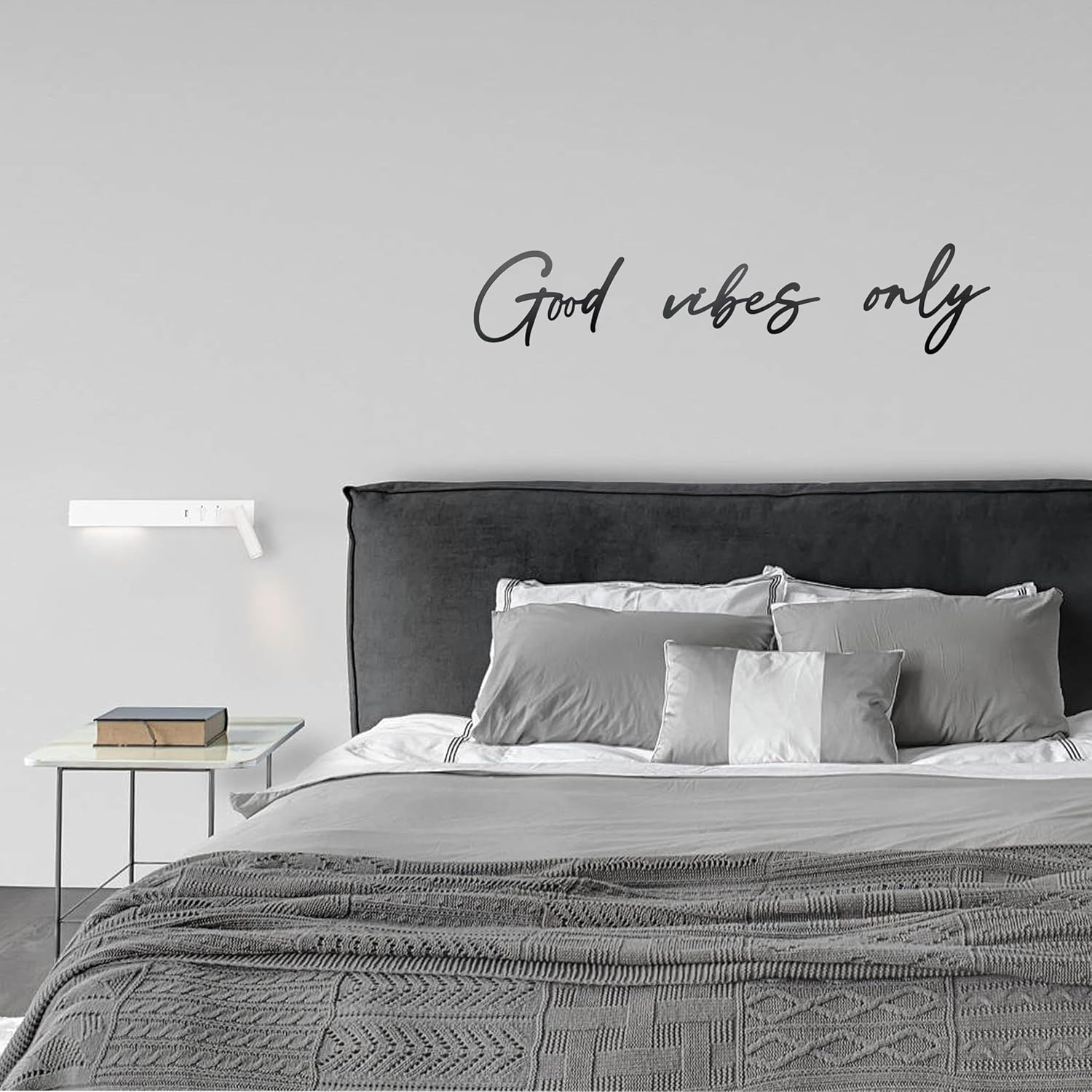 Good Vibes Only Sign Black Metal Wall Art - Minimalist Decor for Home and Office