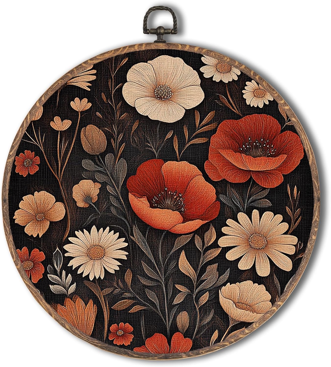 Tzhim Vintage Moody Floral Wall Art 10x10 Inch