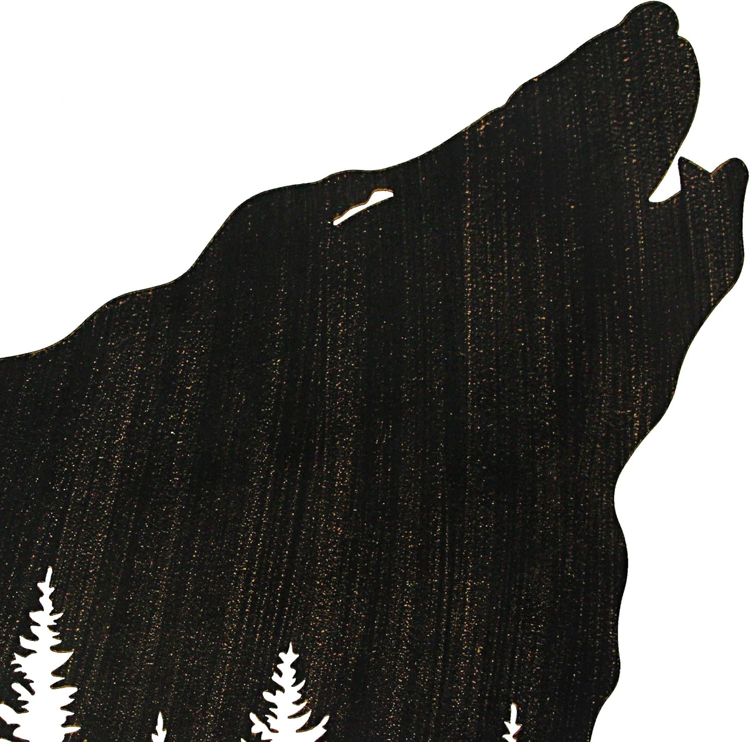 Black Howling Wolf Metal Wall Sculpture - 17 Inch Rustic Lodge Decor